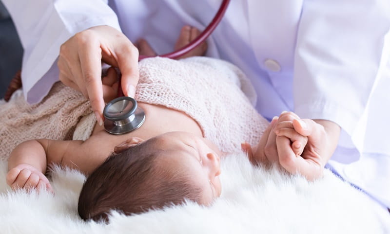 child being medically examined