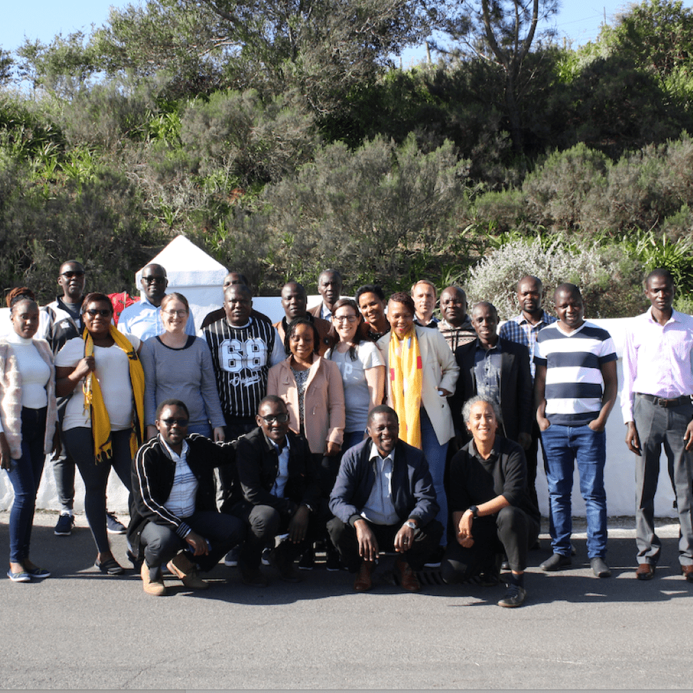 Group of researchers involved in international linguistics writing workshop (in Africa)