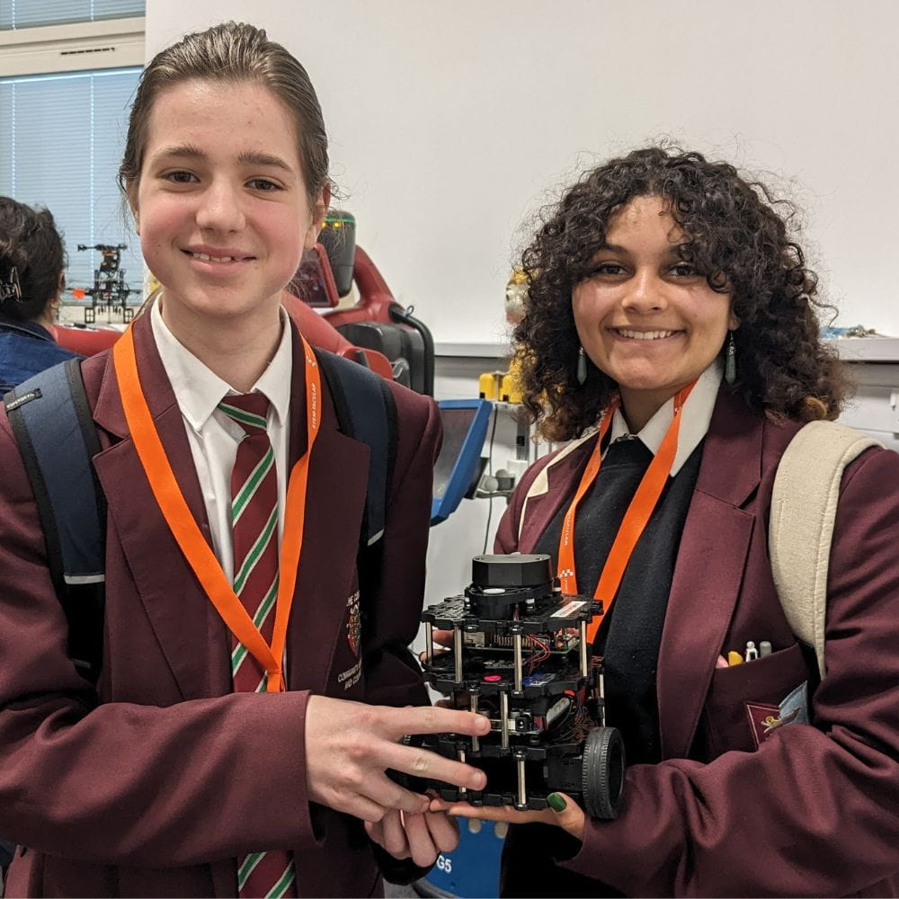 Two students enjoying the day