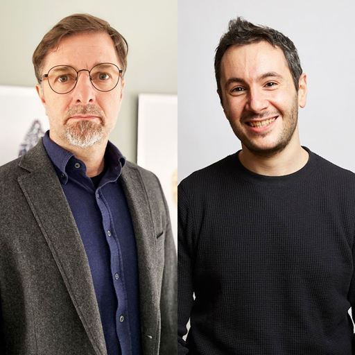Portrait photographs of former Essex students Sead Alihodzic (on the left) and Davide Valeriani (on the right)