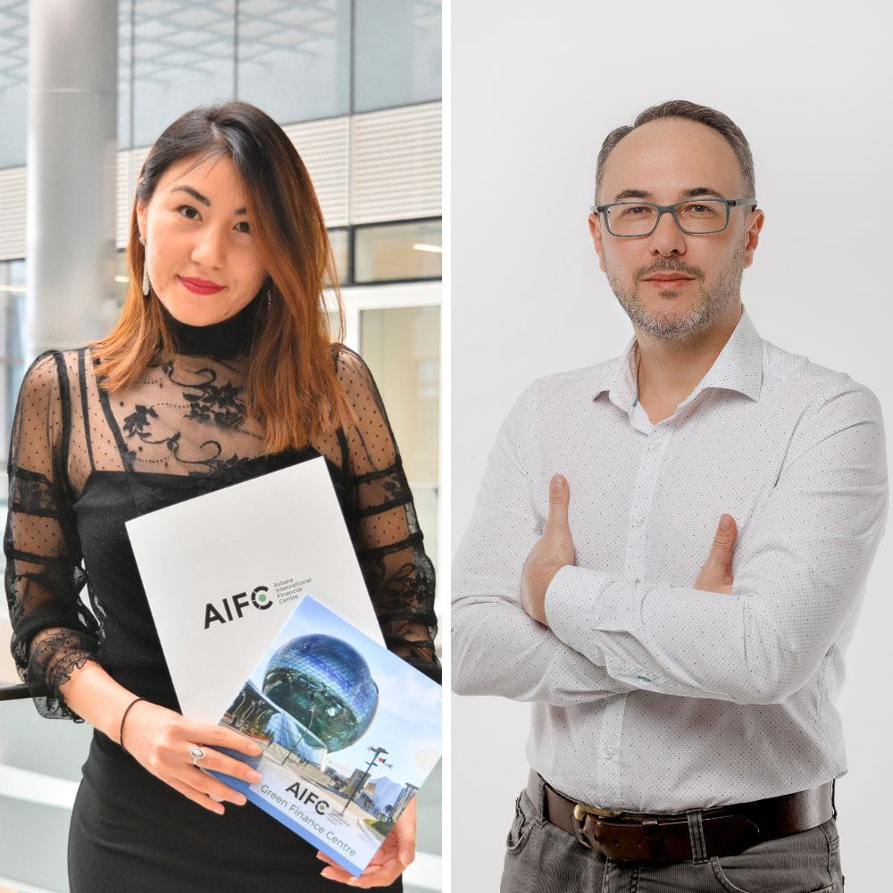 Image shows Shynar Aldazhumanova (left) and Evghenii Alexandrovici Golosceapov (right)