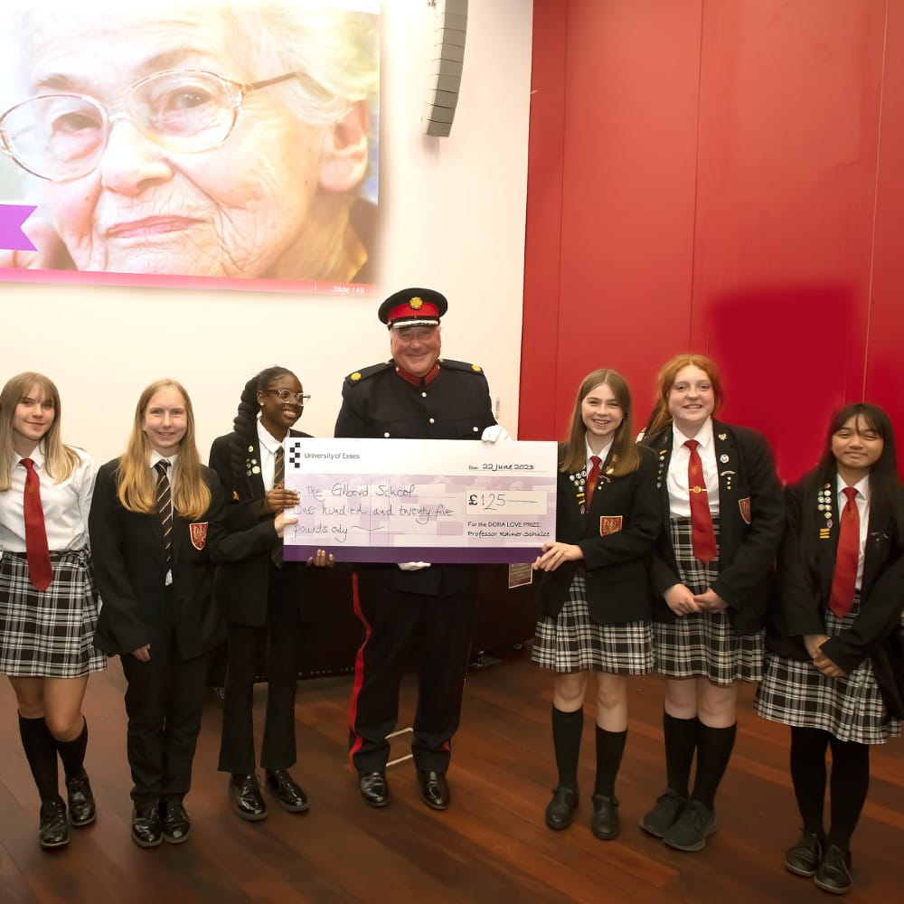 The Gilberd School students receive runners-up award