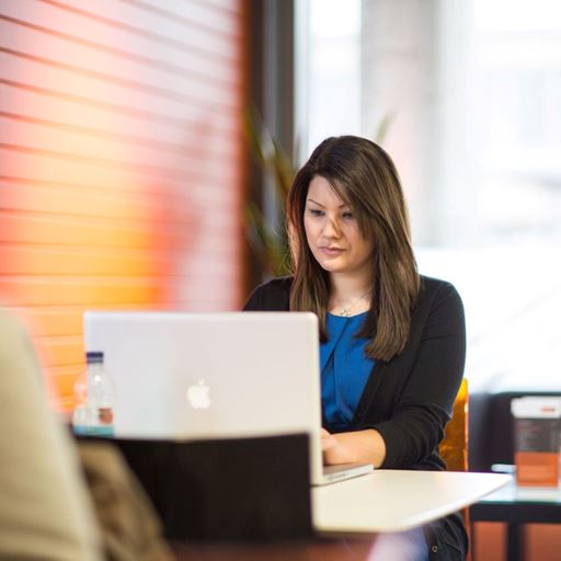 Student at Laptop learning interview skills