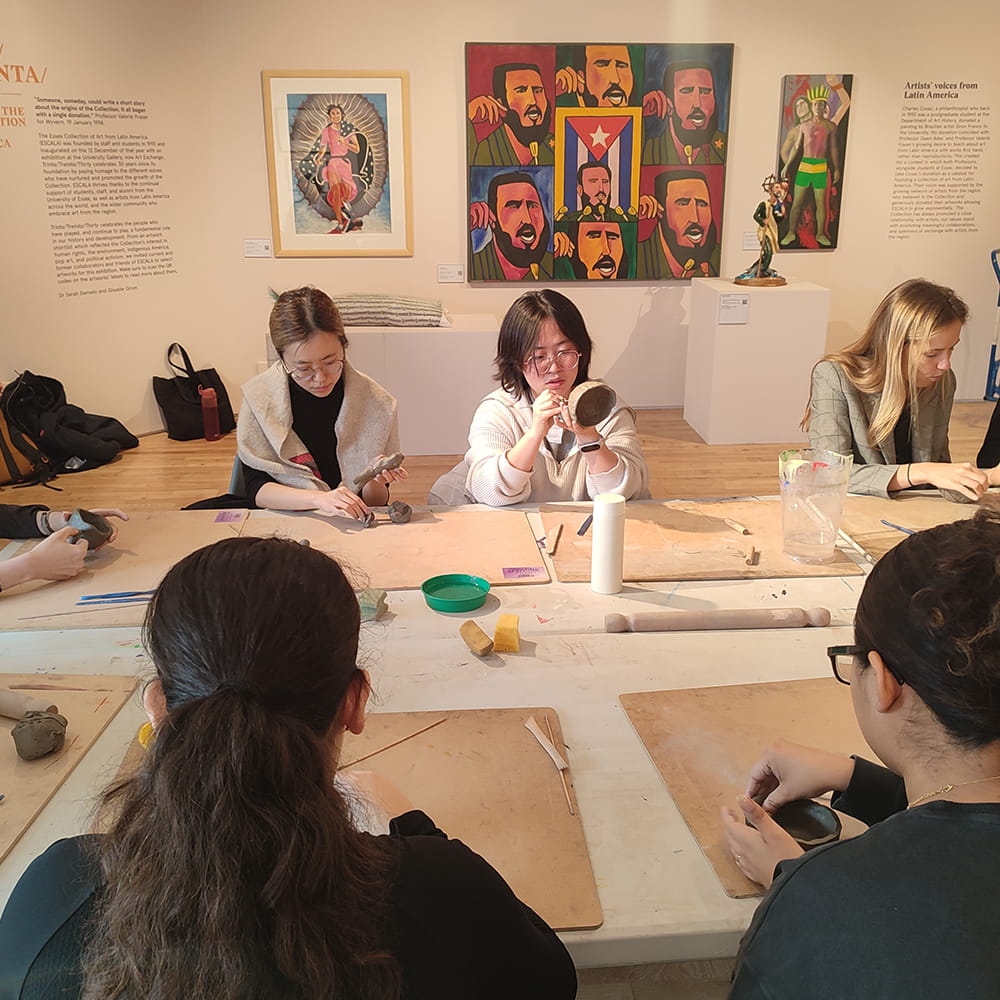 An art workshop takes place in Art Exchange