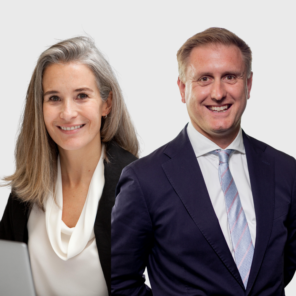 Lucy Wightman and Dr Ed Garratt OBE, both smiling and looking relaxed