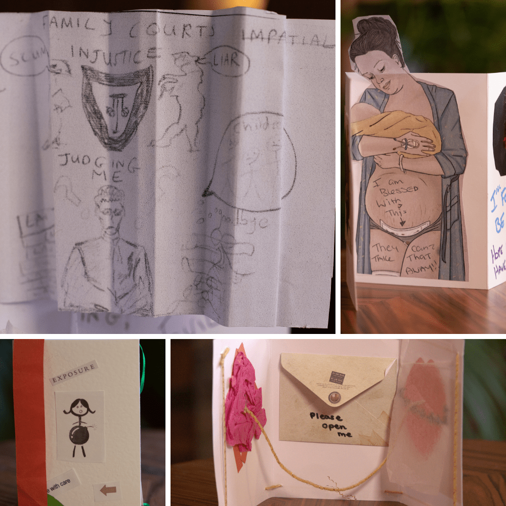 Artwork produced by mothers taking part in the workshop