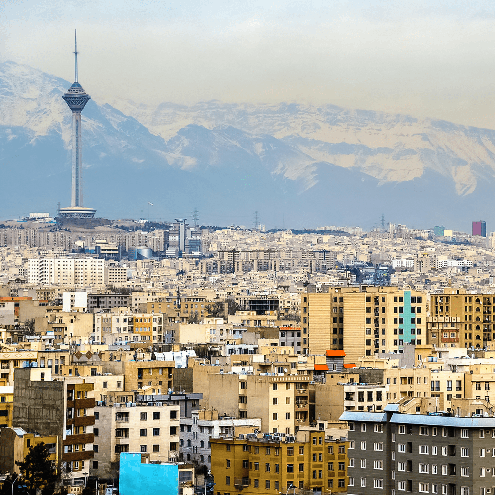 An aerial view of Tehran