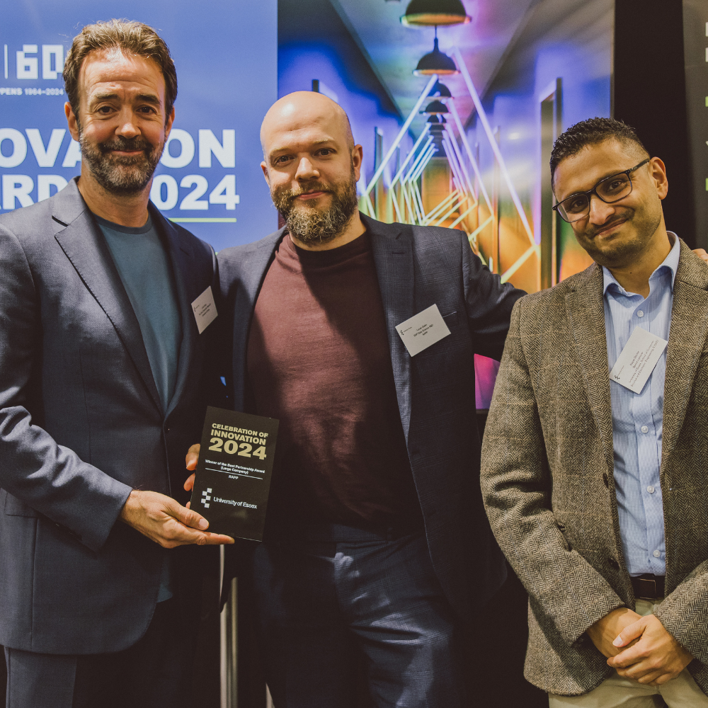 The RAPP team collecting their award from Pro-Vice-Chancellor Professor Chris Greer