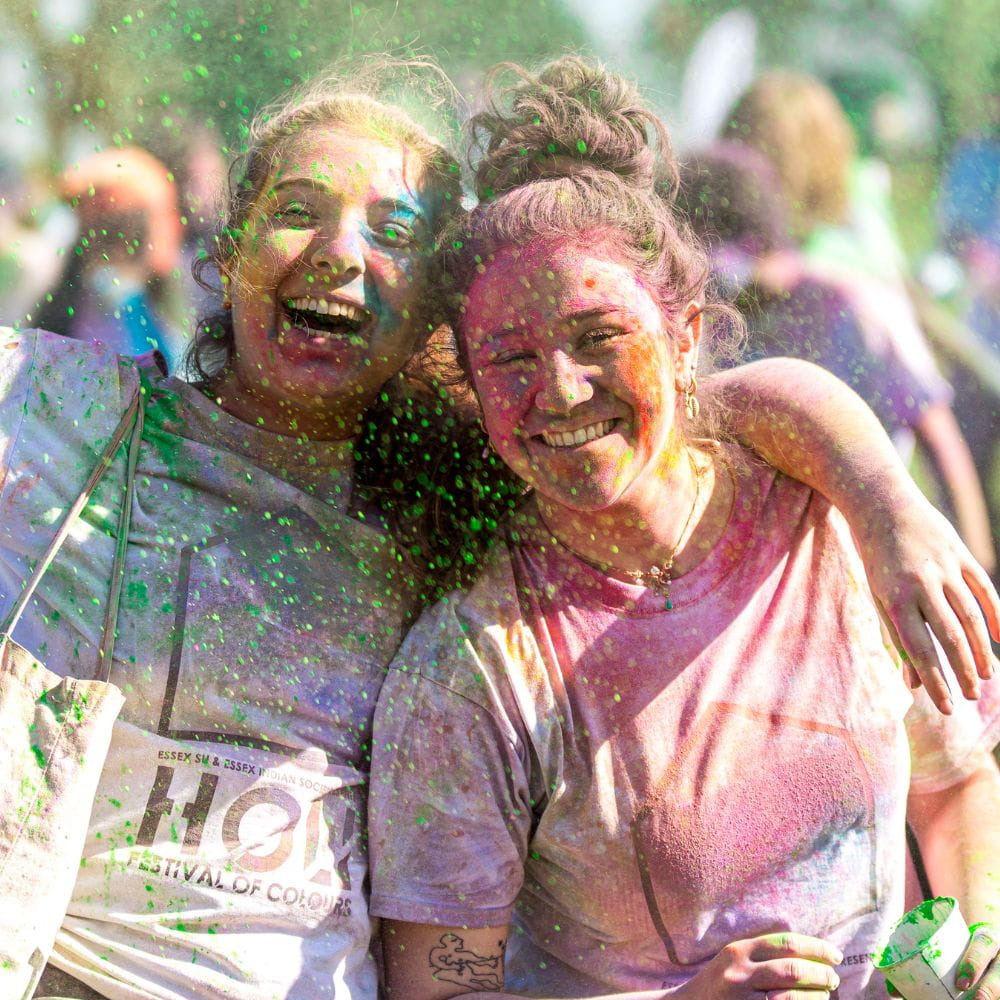 Student taking part in Festival of Colour