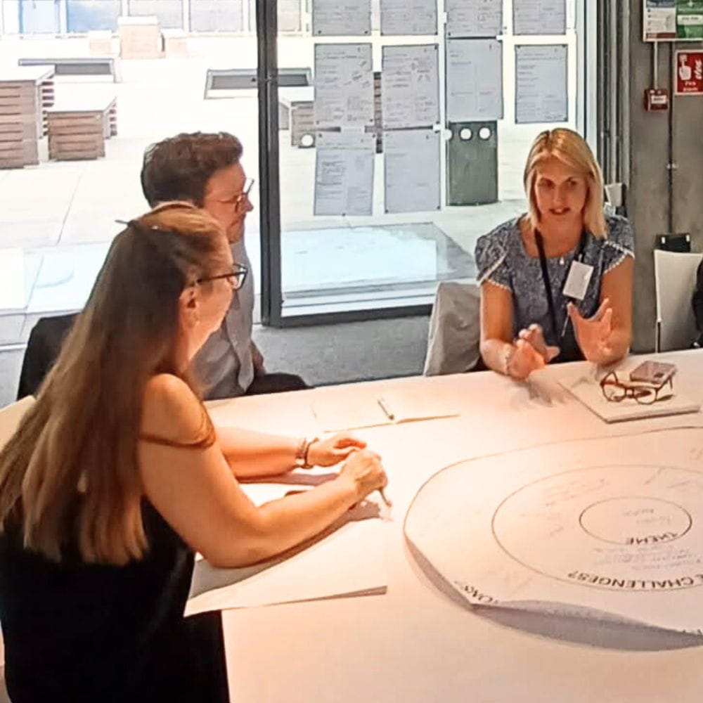 Discussion at research partnership event