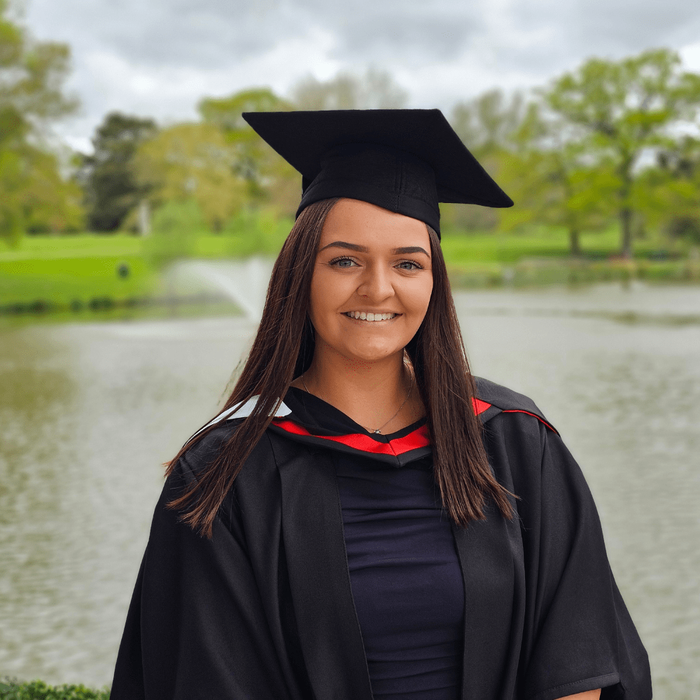 Tropical marine biology graduate Charlotte Worrall at the spring graduation 2024