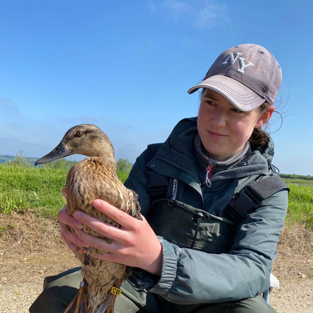 Hannah Coburn and a duck