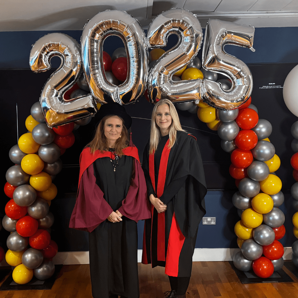 Dean of Partnerships (Education) Dr Annecy Lax with Partnerships Manager Jemma Baker at the Portobello graduation