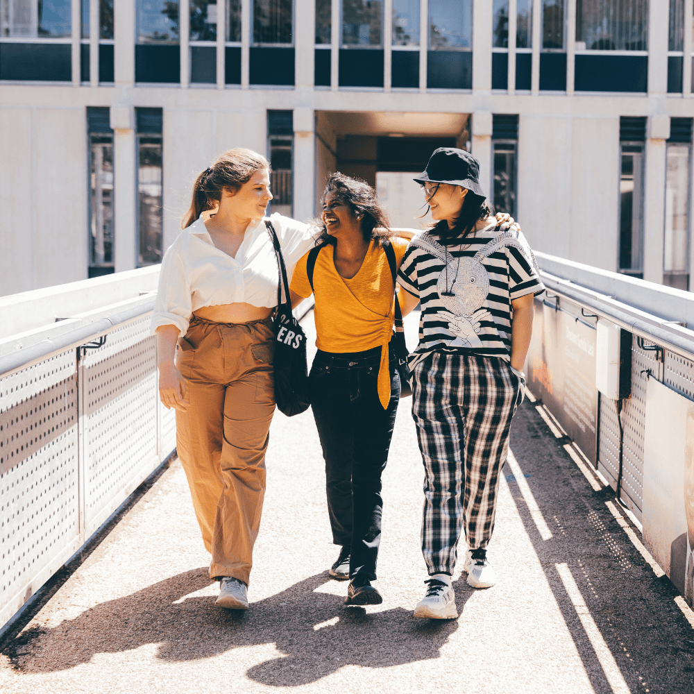 Students walking on campus