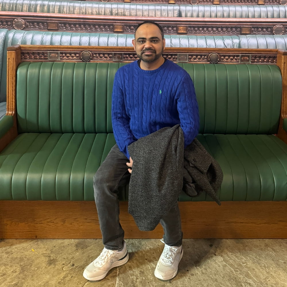 Dr Haider Raza sat inside the House of Commons