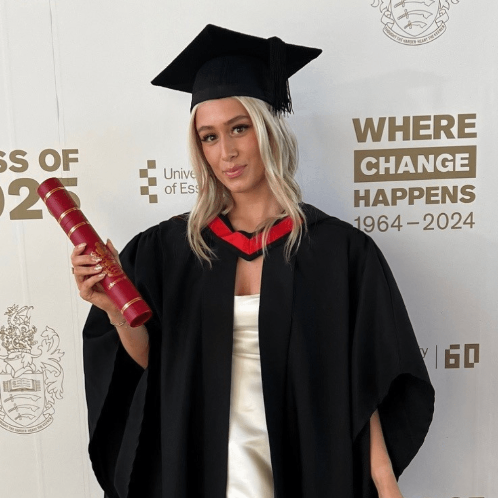 Greta Mizere at Essex graduation