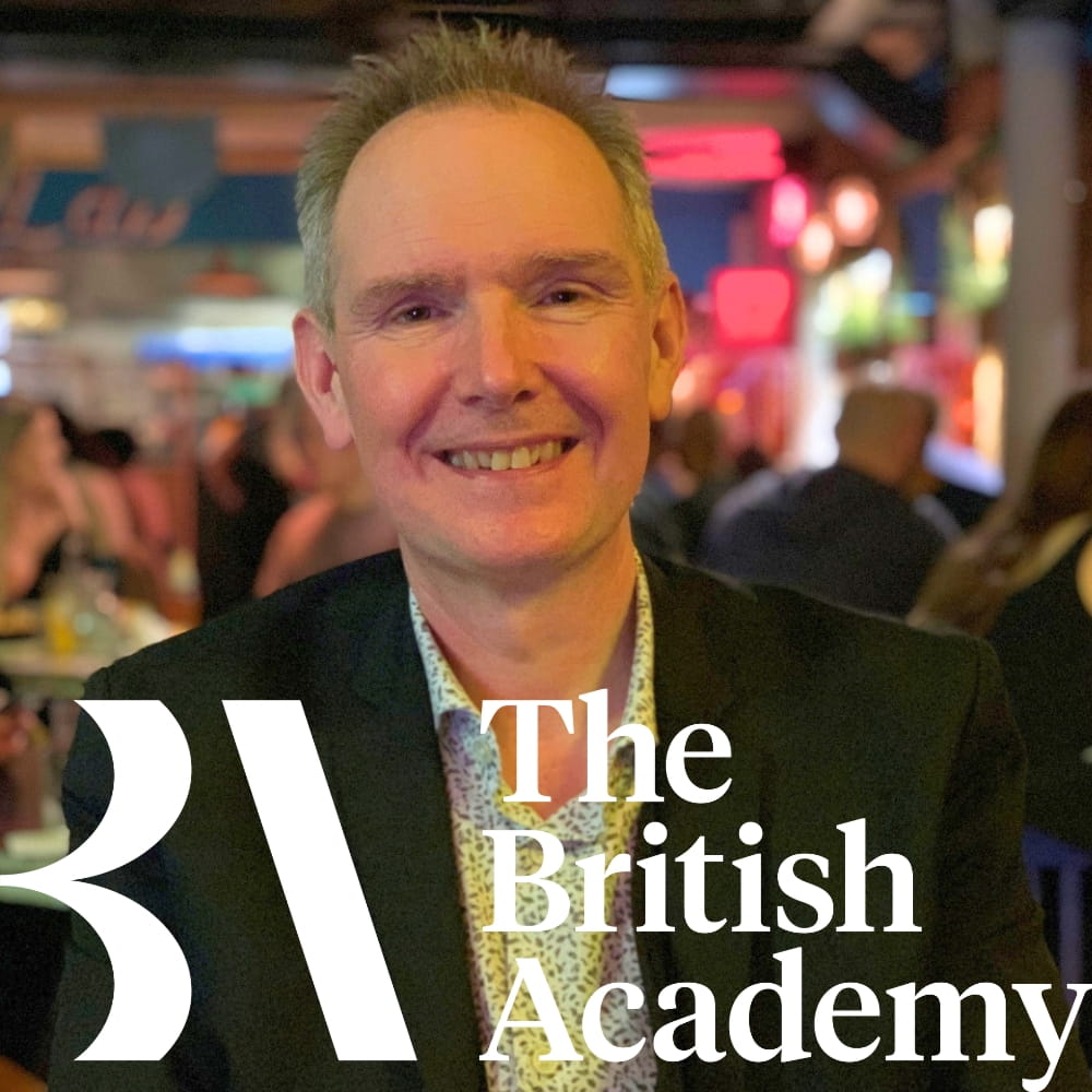 Professor Eamonn Carrabine with the British Academy logo underneath in white