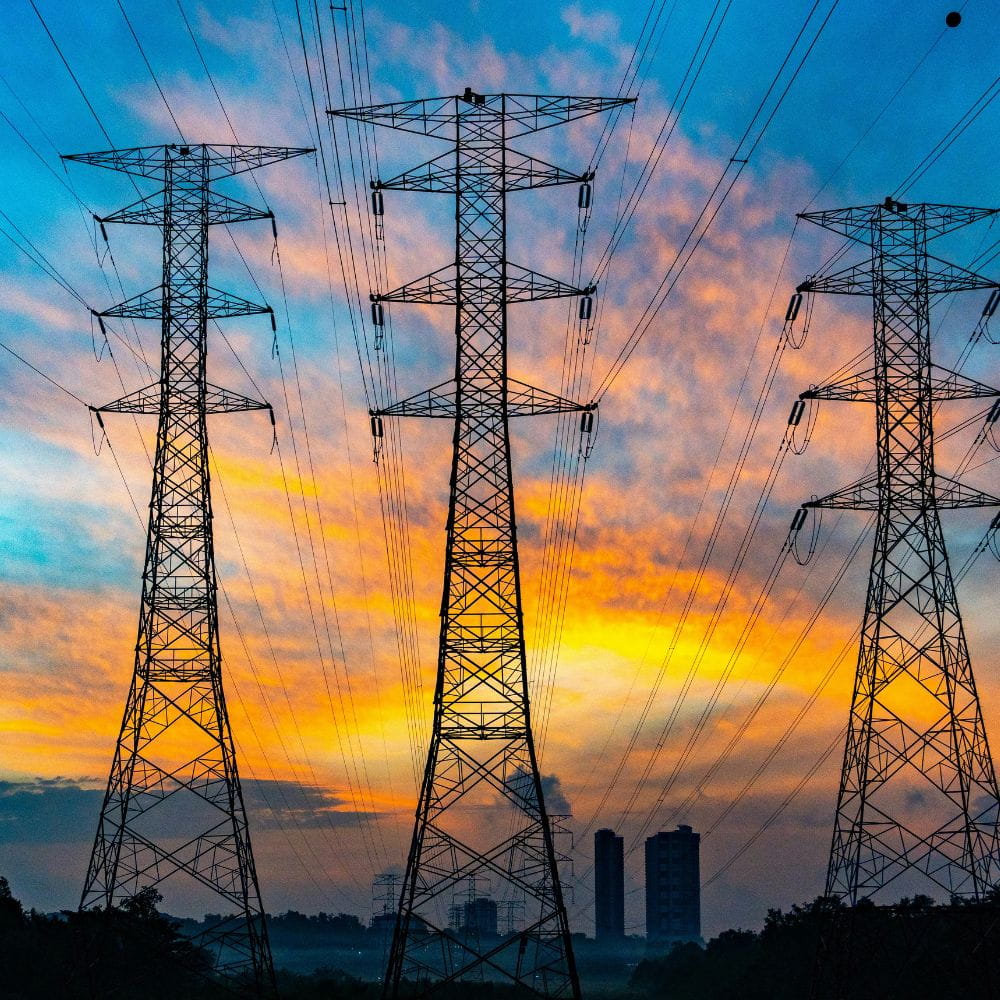 Three large pylons