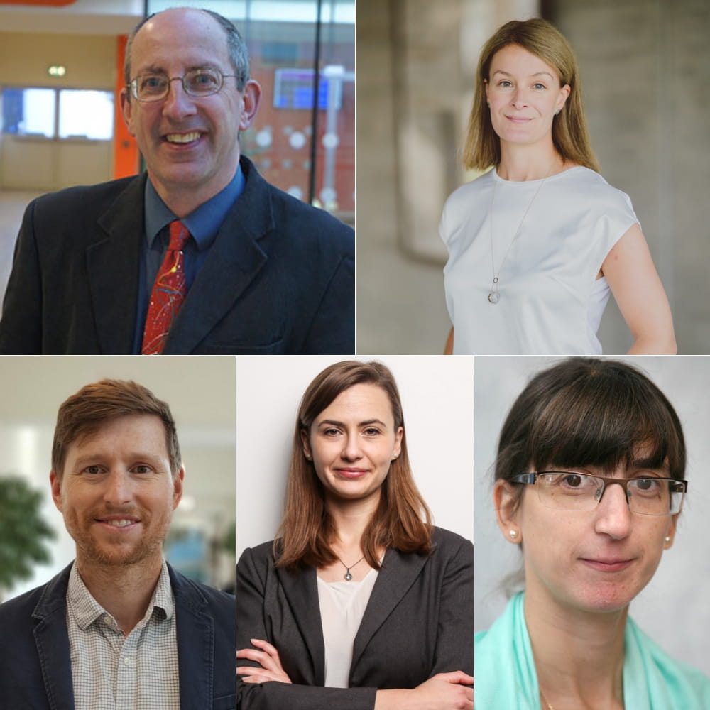 Professor Geoff Gilbert (top left), Professor Lorna McGregor (top right), Dr Matthew Gillett (bottom left), Dr Guilia Gentile (bottom centre) and Professor Audrey Guinchard