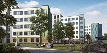 CGI of outside the pastures building