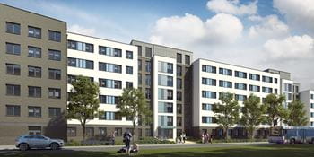 CGI of outside the pastures building