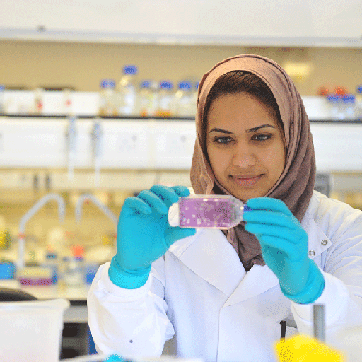 Female student working in laboratory