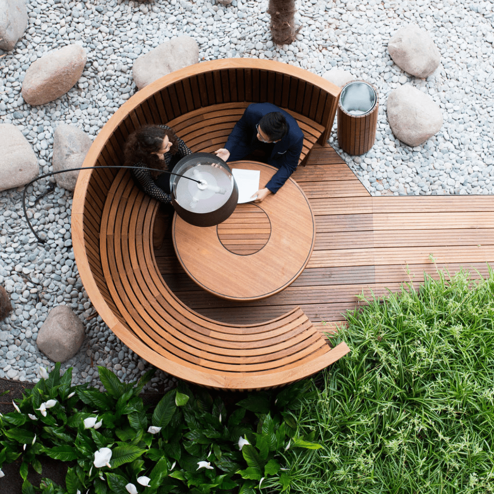 Two people having a meeting