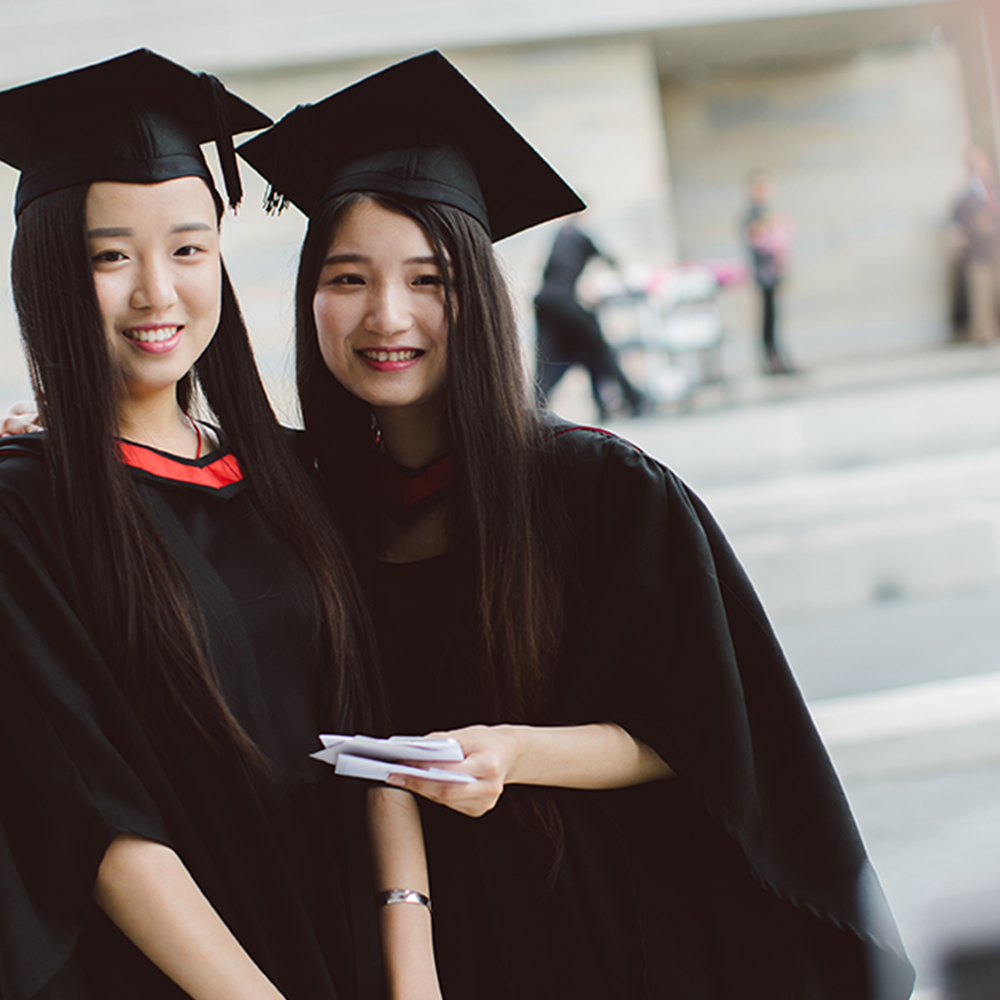 Chinese students in graduation ceremony