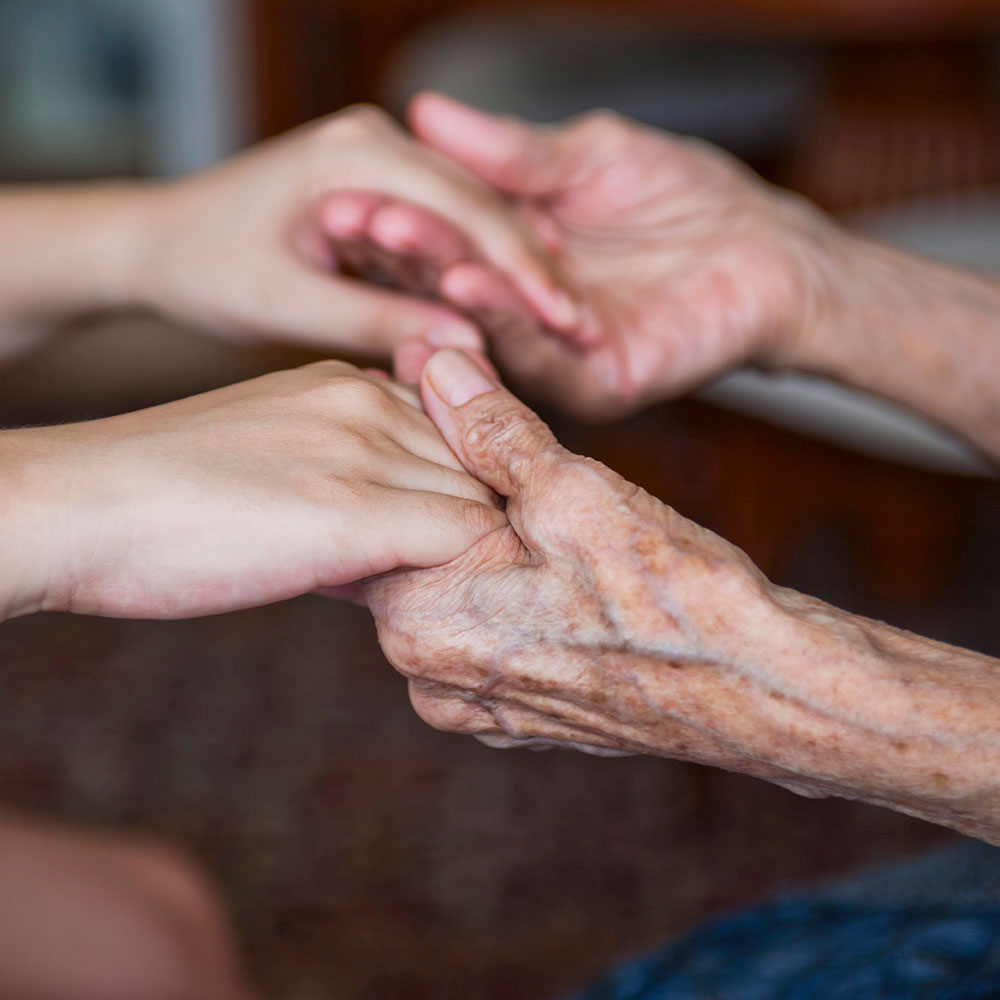Two pairs of hands holding each other