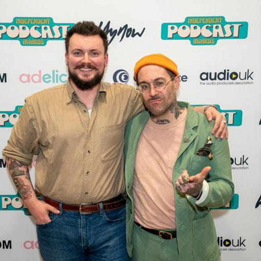 Dr Matt Lodder (right) with his producer Thomas O'Mahony at the Independent Podcast Awards