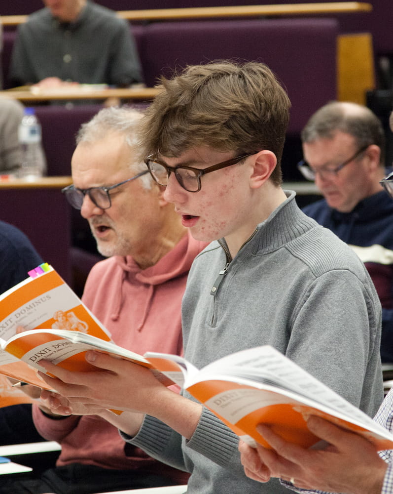 men singing in choir