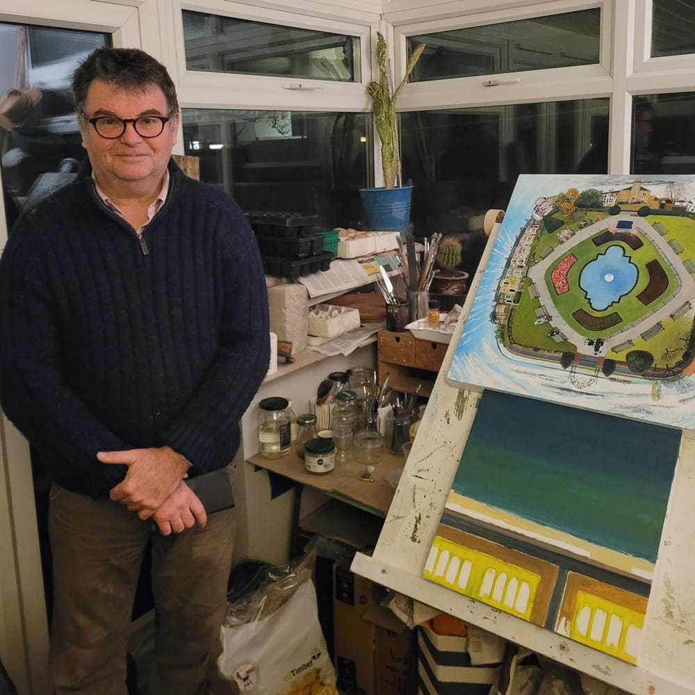 Dr Stephen Jordan in the studio