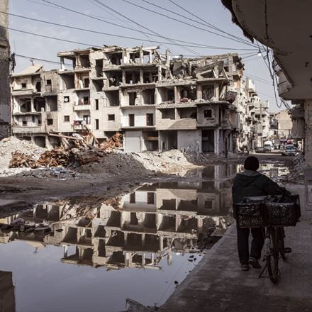 Destroyed building in Raqqa, Syria