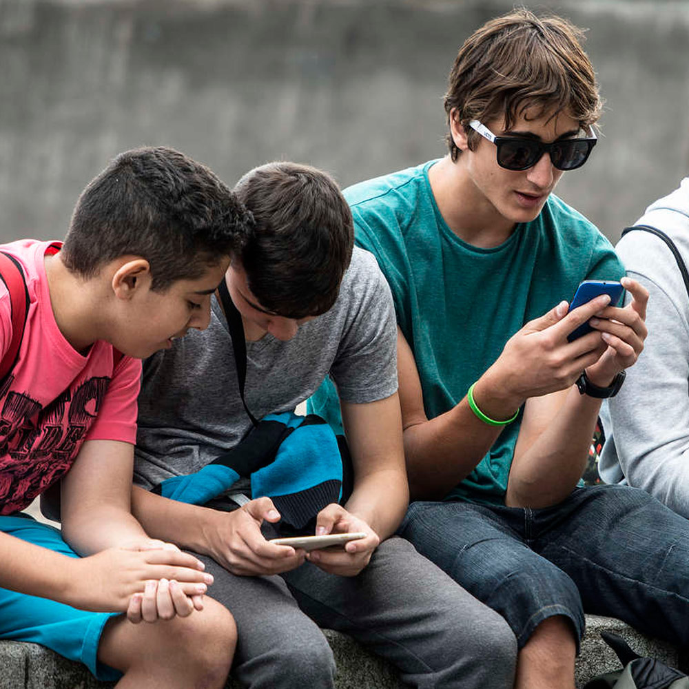 Young people using social media