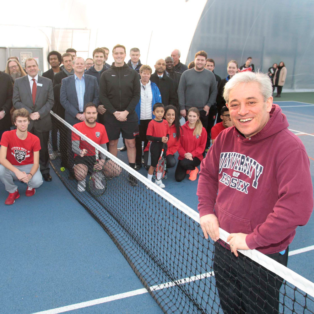 Speaker of the House of Commons, the Rt Hon John Bercow MP at the official opening of our new tennis dome.