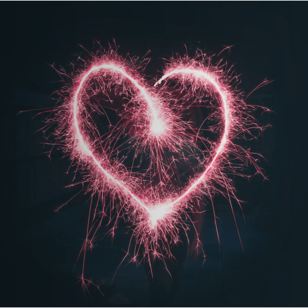 Love heart firework rocket