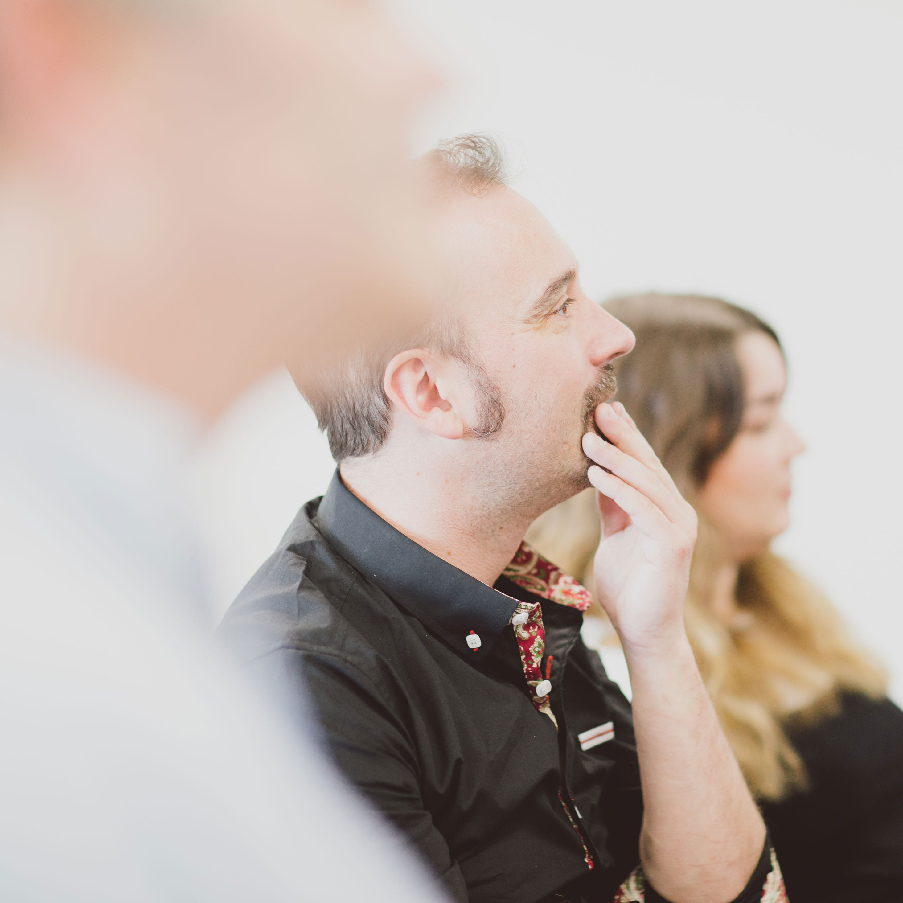 Group of students listening