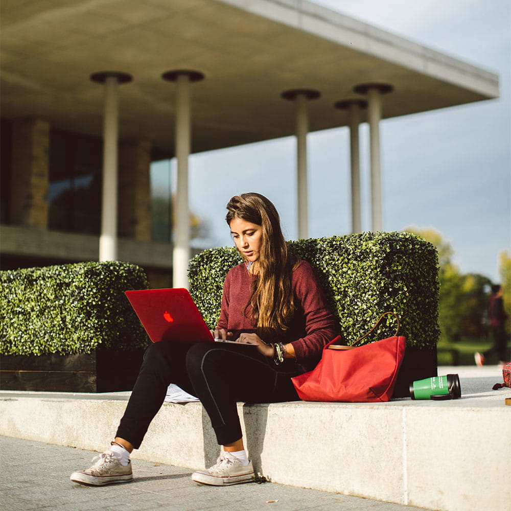 Girl working on laptop