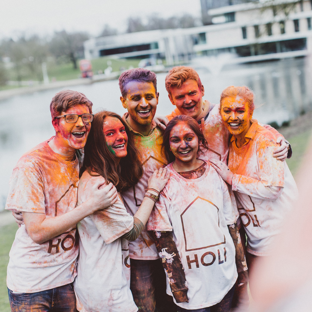 Students after holi-paint festival