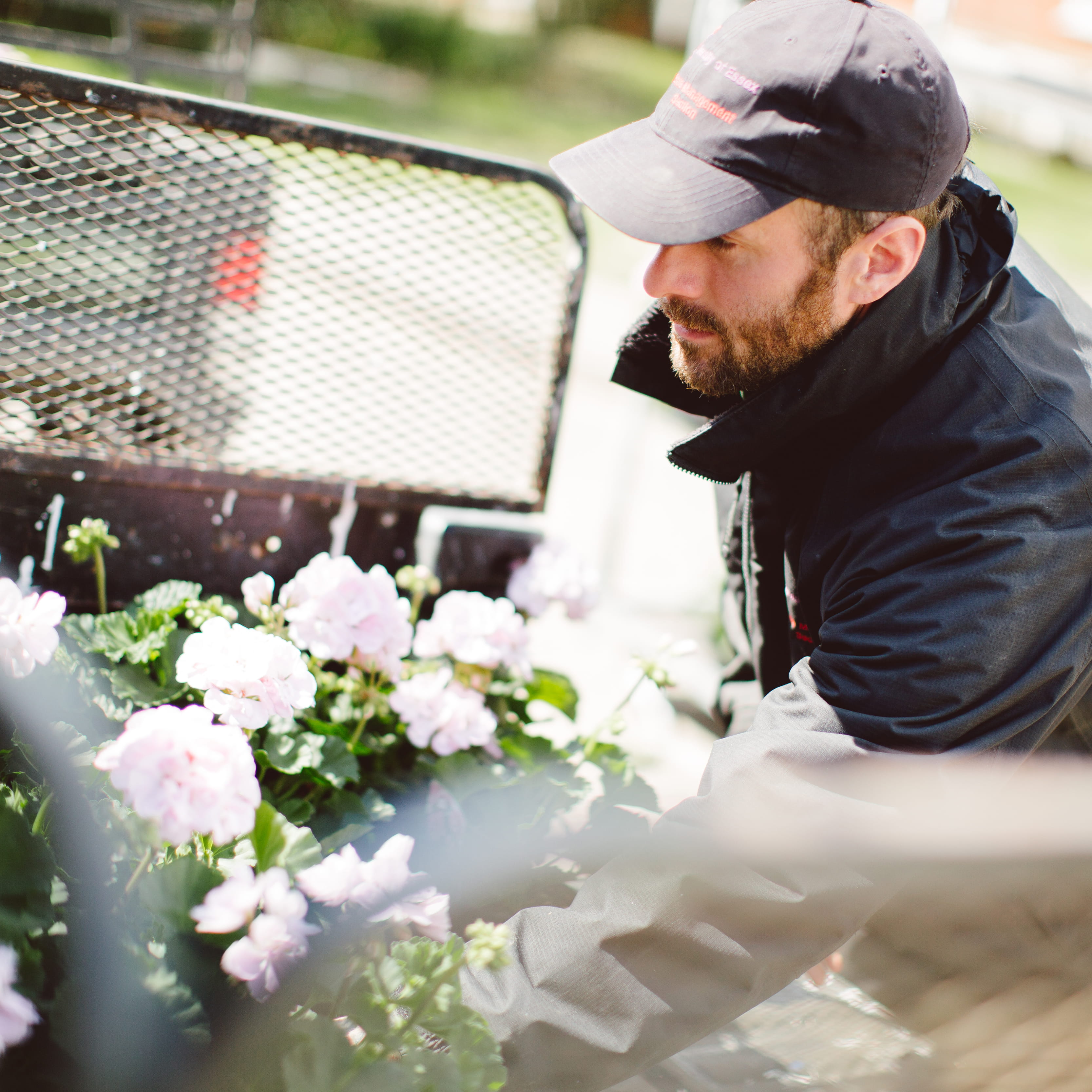 Grounds team unloading plants