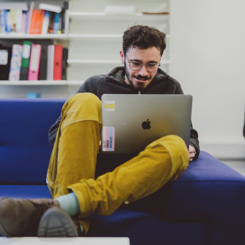 person using a laptop
