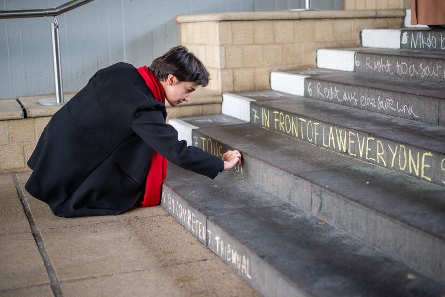Human Rights Week -  Chalking of the Steps