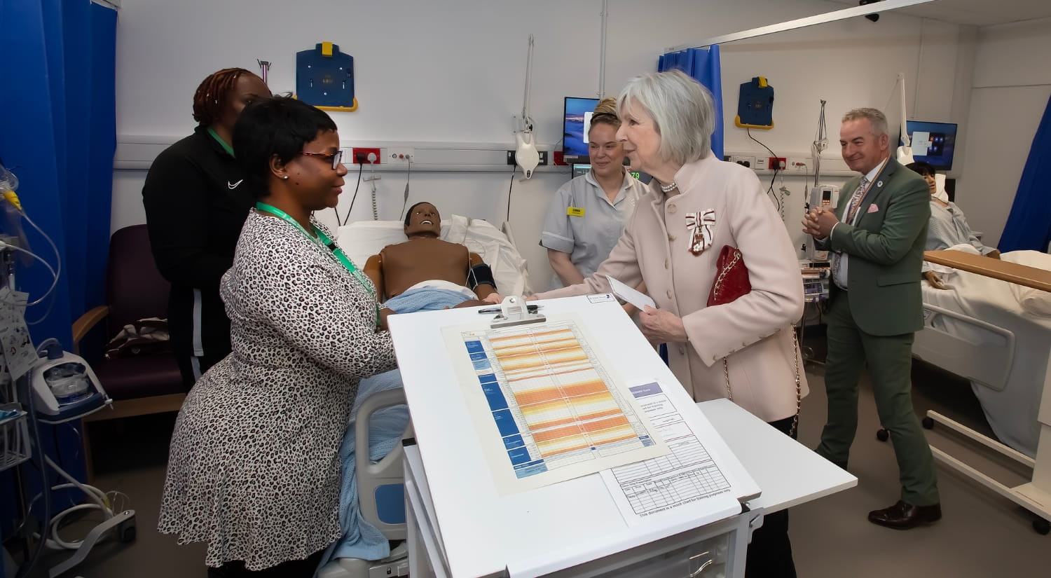 The Lord-Lieutenant of Essex meeting nursing students