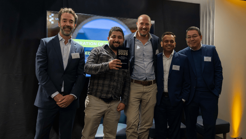 Pro Vice-Chancellor for Research Professor Chris Greer with Best KTP winners Njord Offshore