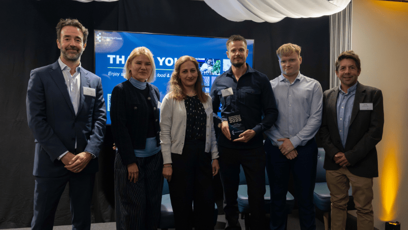 Pro Vice-Chancellor for Research Professor Chris Greer with Best Short Project winners Schools Out