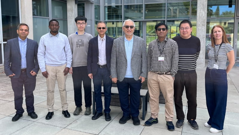 Dr Jalal Bagherli meeting the PhD students outside the STEM building on our Colchester Campus
