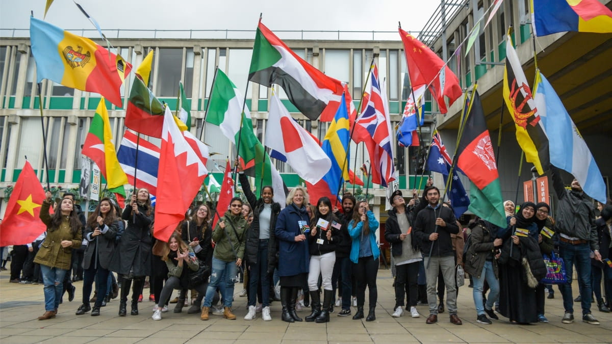 Parade of international flags