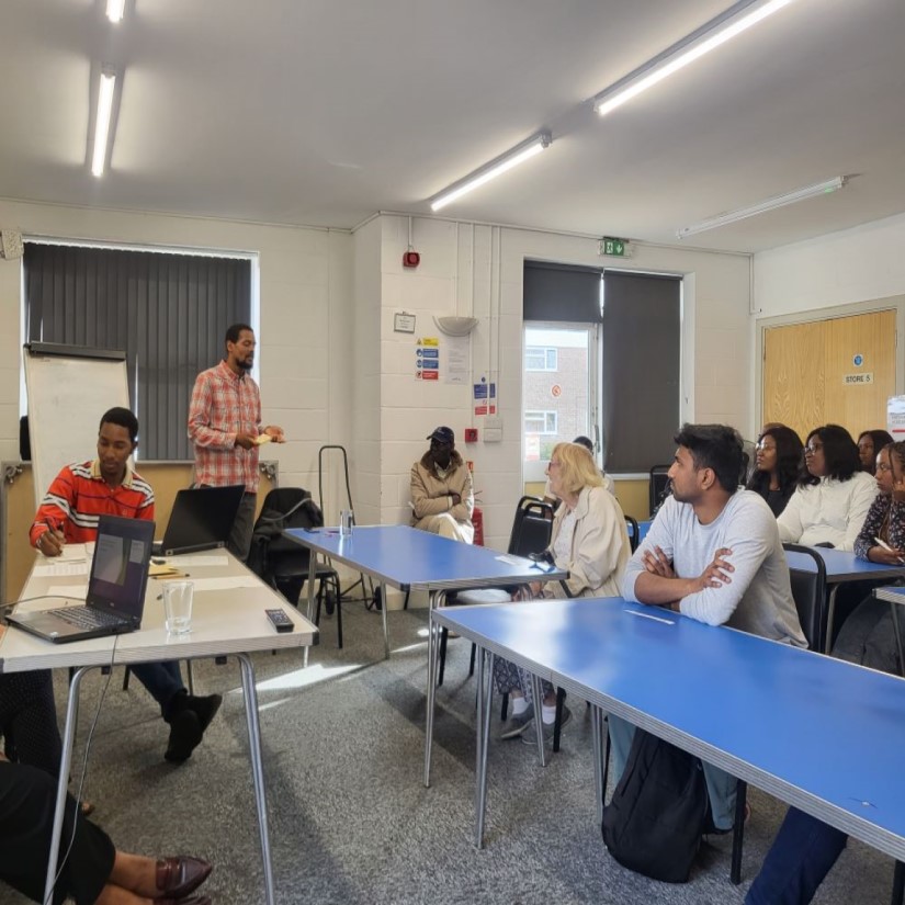 Greenstead residents employed as Community researchers giving a presentation at one of the workshops’