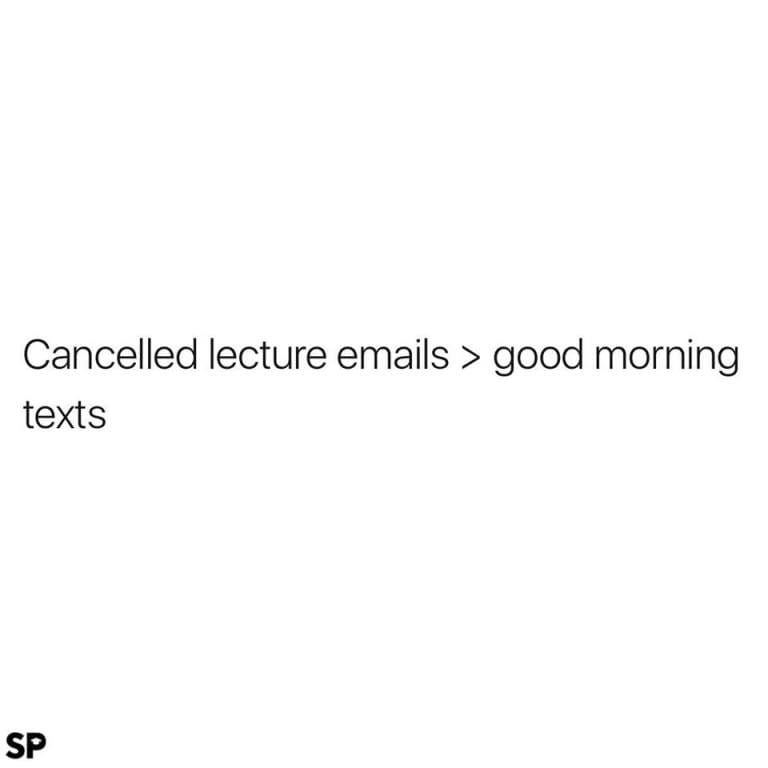 Cancelled lecture emails meme