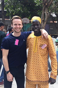 Charlie Goodlake with a colleague from the Cairo NGO where he worked